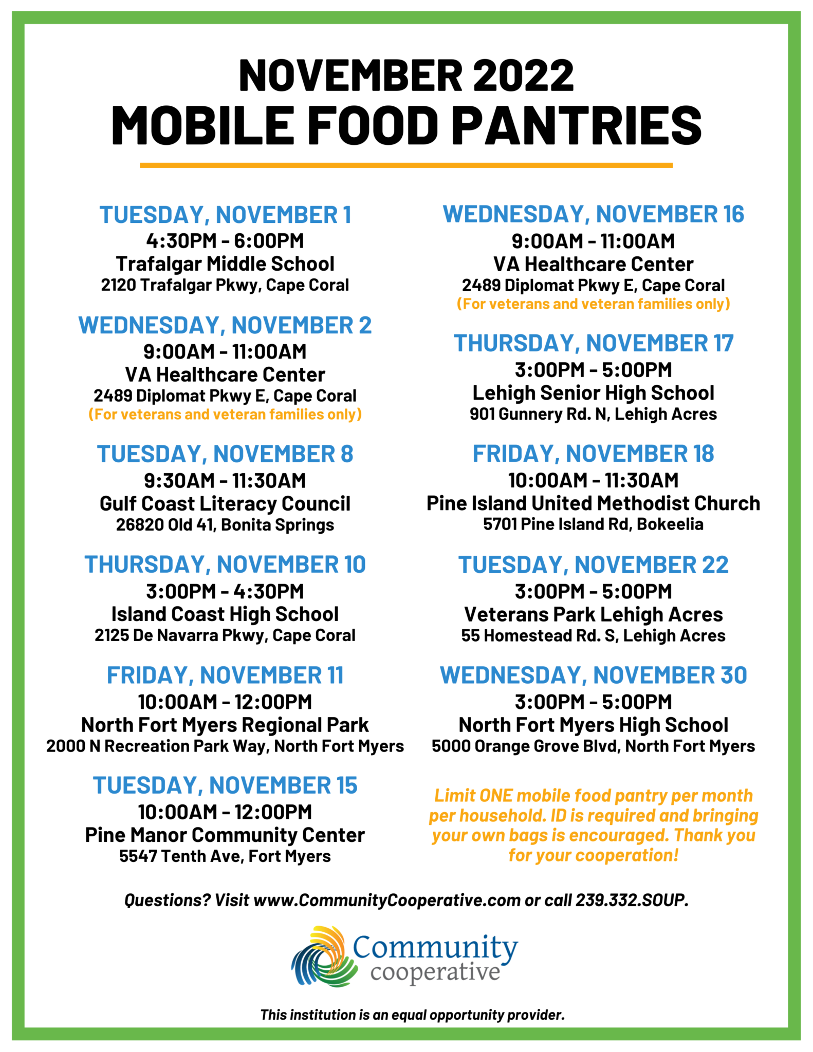 Mobile Food Pantries Community Cooperative Communitycooperative   November 2022 Mobile Locations 1582x2048 